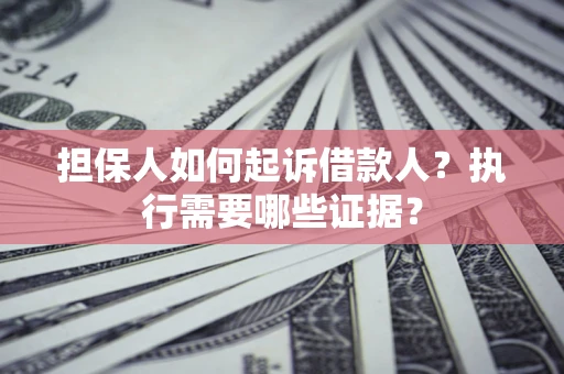 武汉担保人如何起诉借款人？执行需要哪些证据？