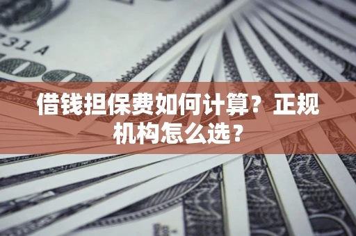 武汉借钱担保费如何计算？正规机构怎么选？