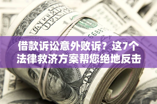 武汉借款诉讼意外败诉？这7个法律救济方案帮您绝地反击！