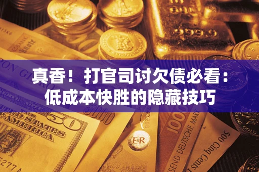 武汉真香！打官司讨欠债必看：低成本快胜的隐藏技巧