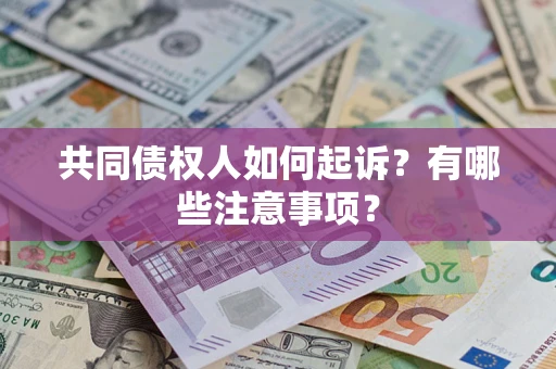 武汉共同债权人如何起诉？有哪些注意事项？