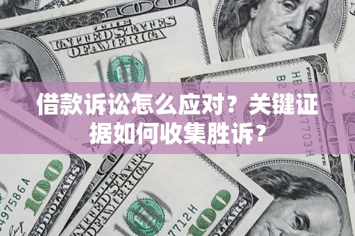 武汉借款诉讼怎么应对？关键证据如何收集胜诉？